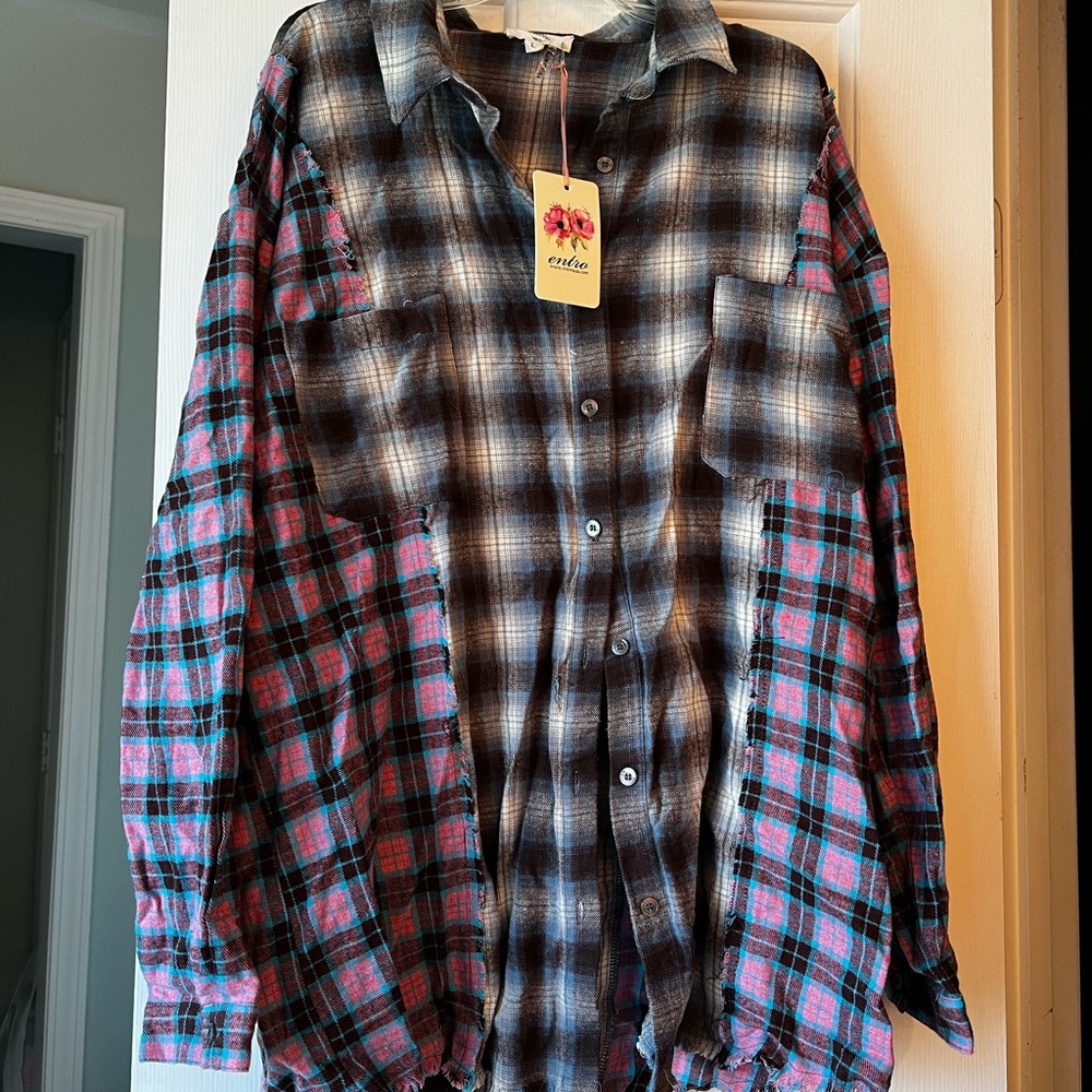 Patchwork Flannel shirt 🍁 NWT